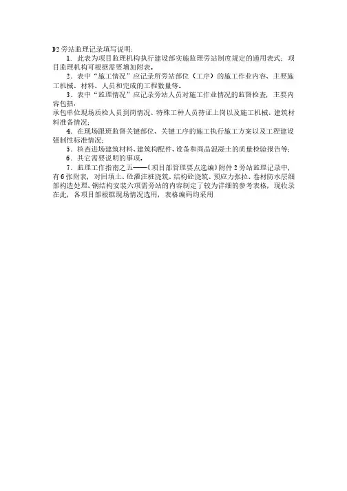 旁站监理记录