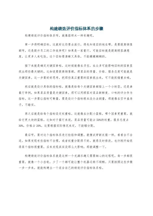 构建绩效评价指标体系的步骤