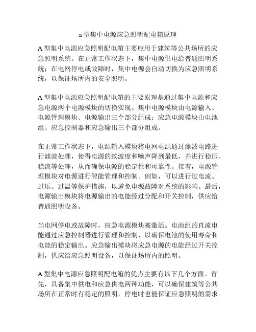 a型集中电源应急照明配电箱原理