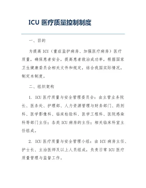 ICU医疗质量控制制度