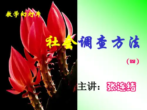 第四章  社会调查的基本类型