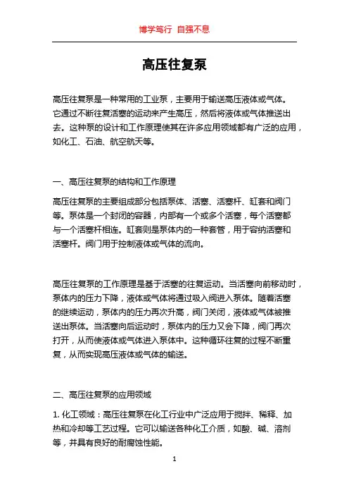 高压往复泵