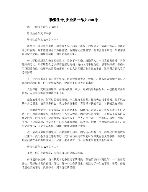 珍爱生命,安全第一作文800字