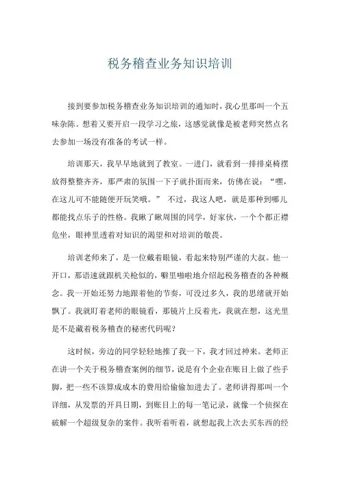 税务稽查业务知识培训