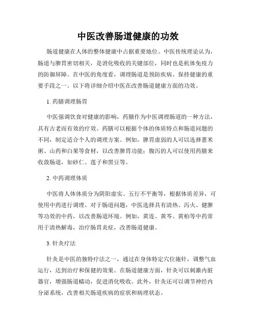 中医改善肠道健康的功效