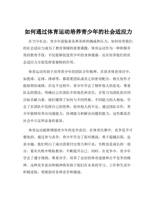 如何通过体育运动培养青少年的社会适应力