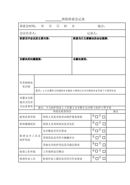 班前班后会记录