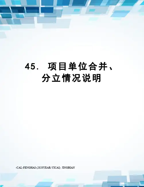 45.项目单位合并、分立情况说明