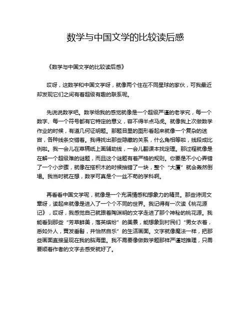 数学与中国文学的比较读后感