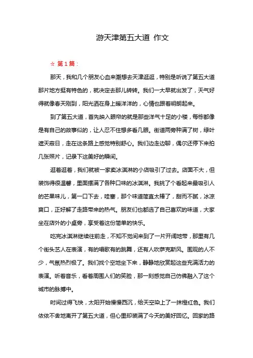 游天津第五大道 作文
