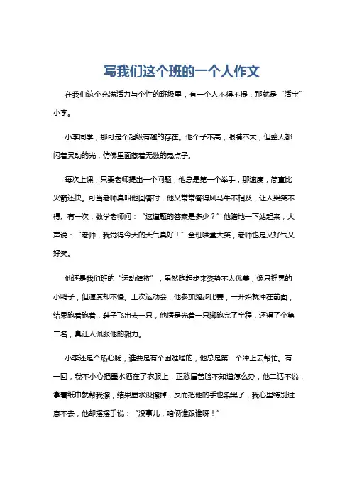 写我们这个班的一个人作文