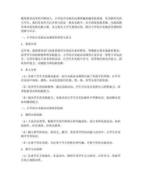 小学综合实践活动大学生