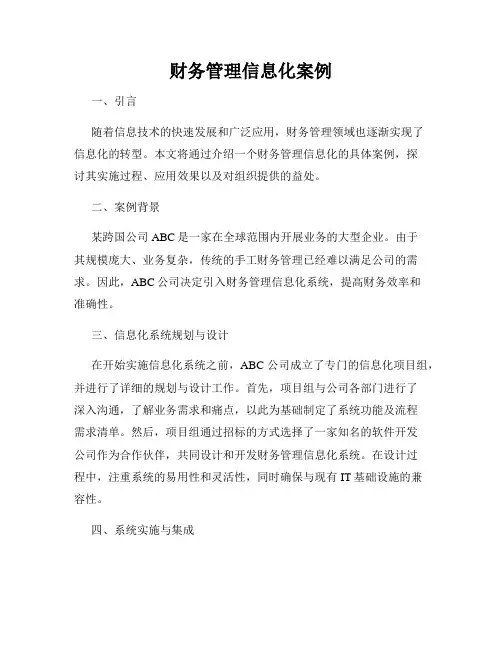 财务管理信息化案例