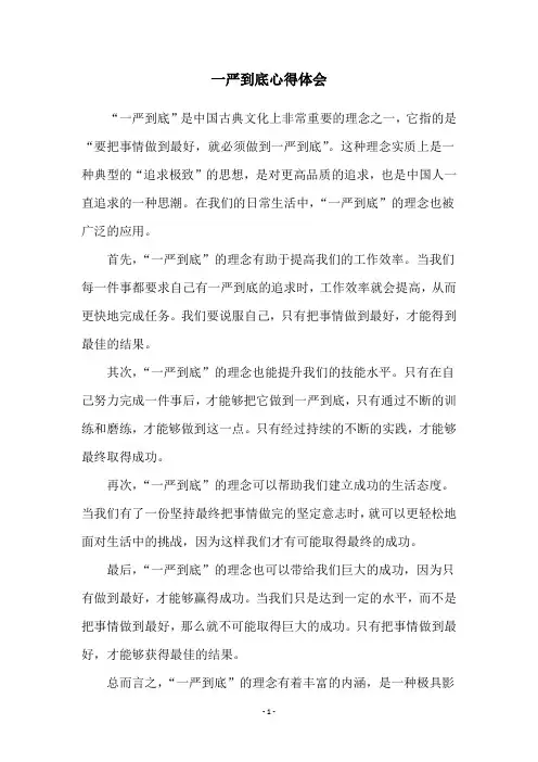一严到底心得体会