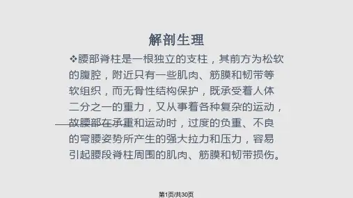 腰肌劳损PPT课件