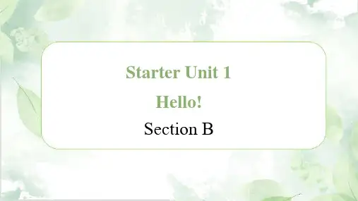 人教版七上英语新教材Starter Unit 1 Section B (1a~2b)课件