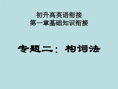 高中英语教学竞赛公开课、高考复习课件——-构词法(课件)初升高英语衔接