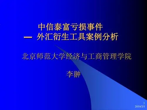 外汇衍生工具案例分析 北京师范大学经济与工商管理学院