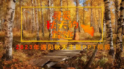 2023年寻觅秋天的足迹主题文艺风秋日PPT模板