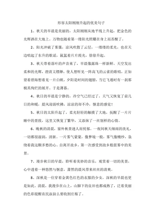 形容太阳刚刚升起的优美句子