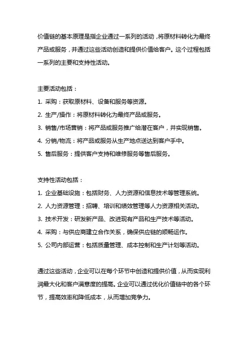 价值链的基本原理