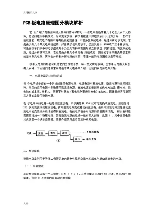 pcb板电路原理图分模块解析汇报