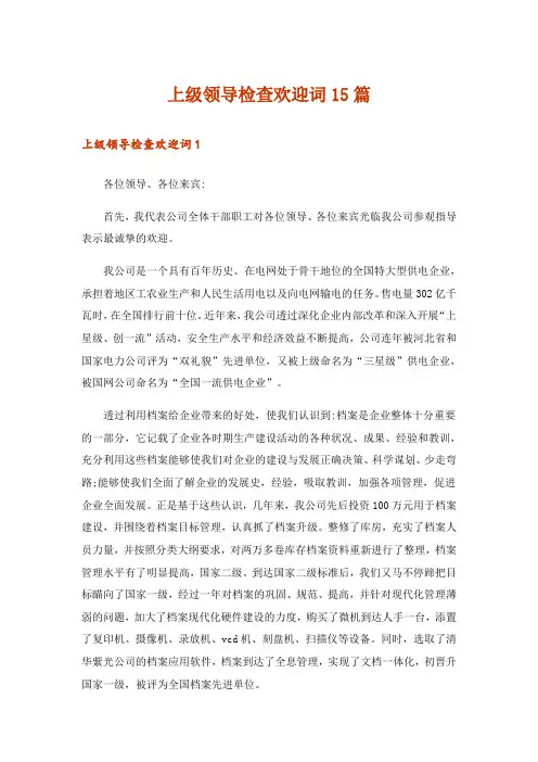 上级领导检查欢迎词15篇