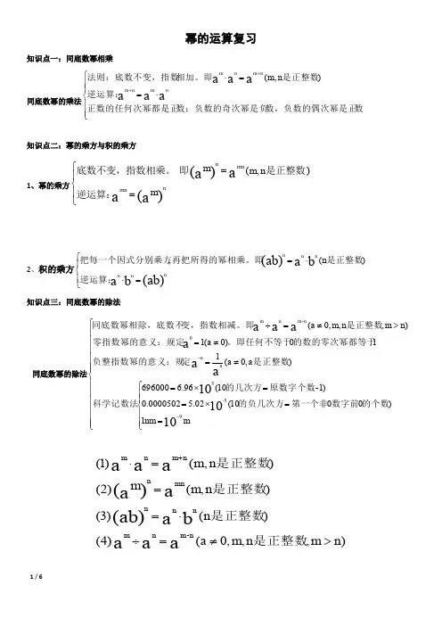 幂的运算复习