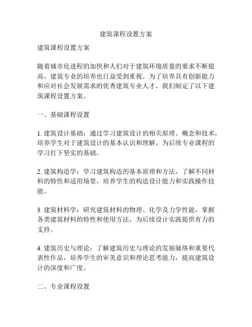 建筑课程设置方案