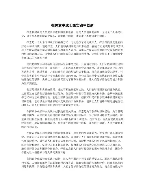 在探索中成长在实践中创新