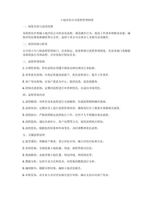 土地评估公司流程管理制度