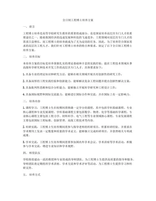 全日制工程博士培养方案