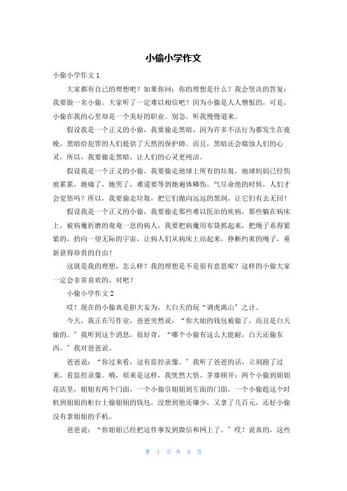 小偷小学作文