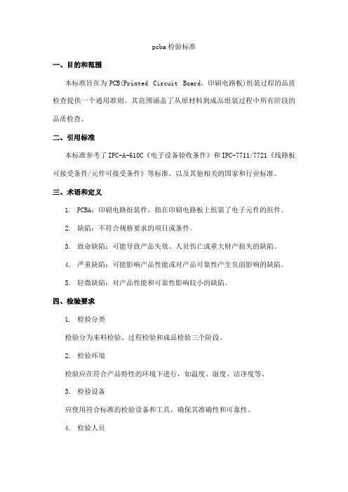 pcba检验标准