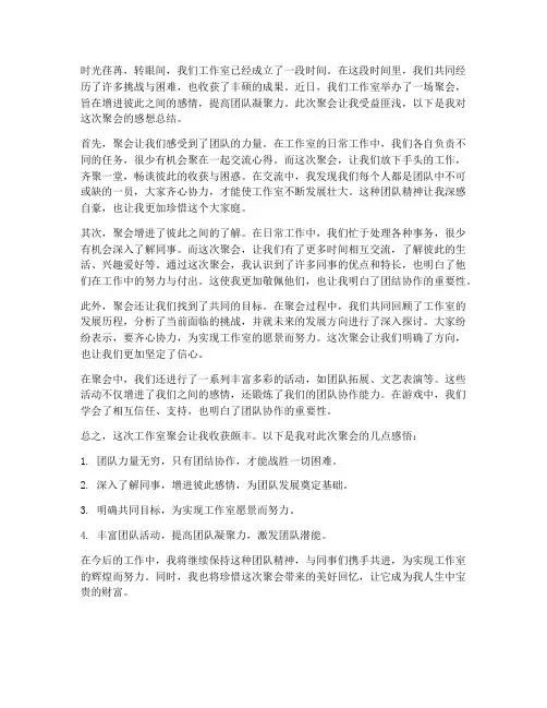 工作室聚会感想总结