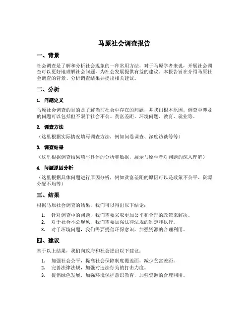 马原社会调查报告