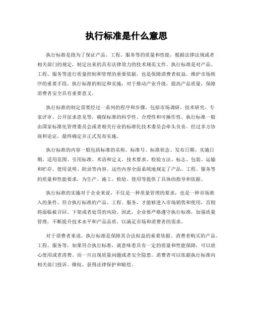执行标准是什么意思