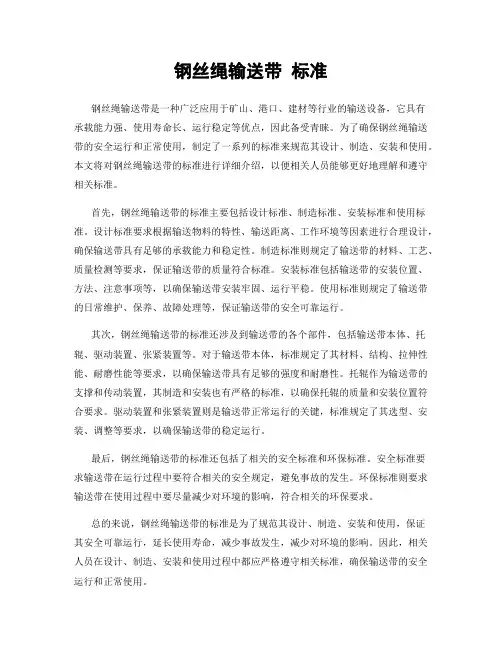 钢丝绳输送带 标准