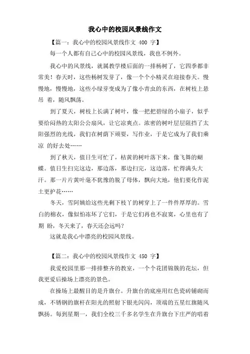 我心中的校园风景线作文
