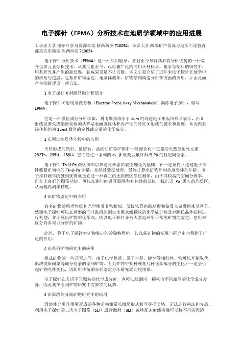 电子探针(EPMA)分析技术在地质学领域中的应用进展