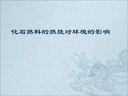 化石燃料的燃烧对环境的影响