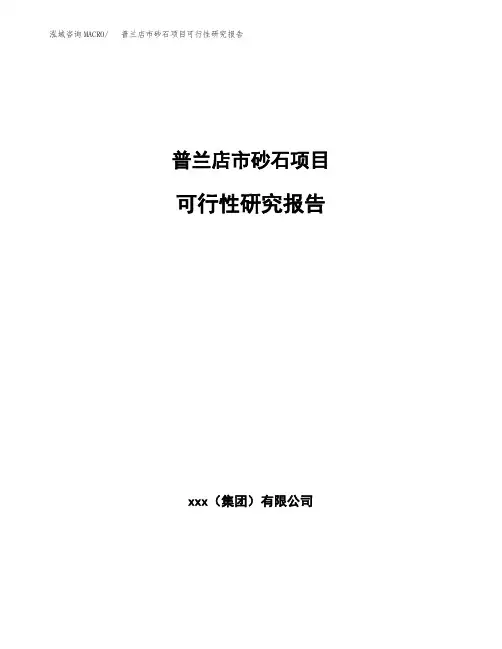 普兰店市砂石项目可行性研究报告