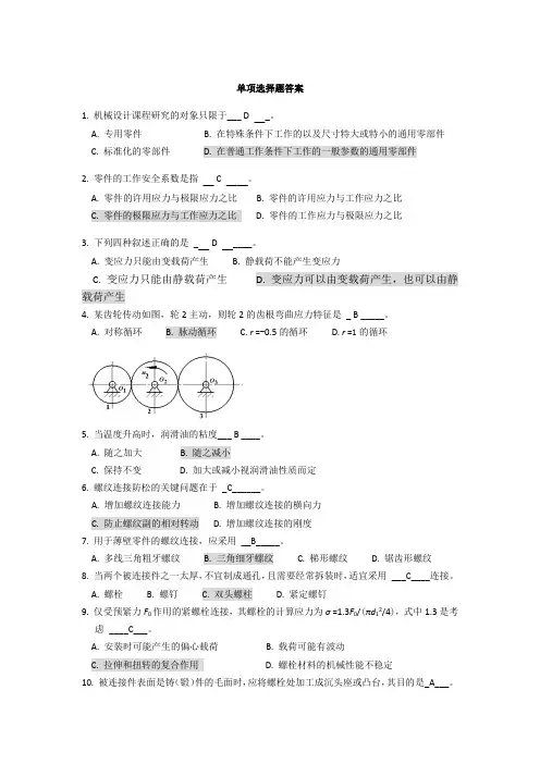 机械设计复习题附答案