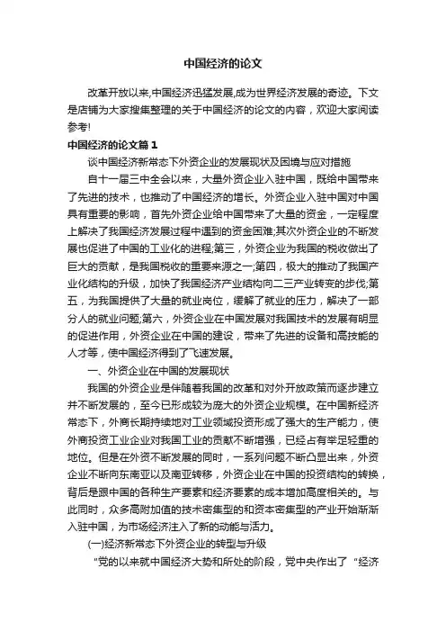 中国经济的论文