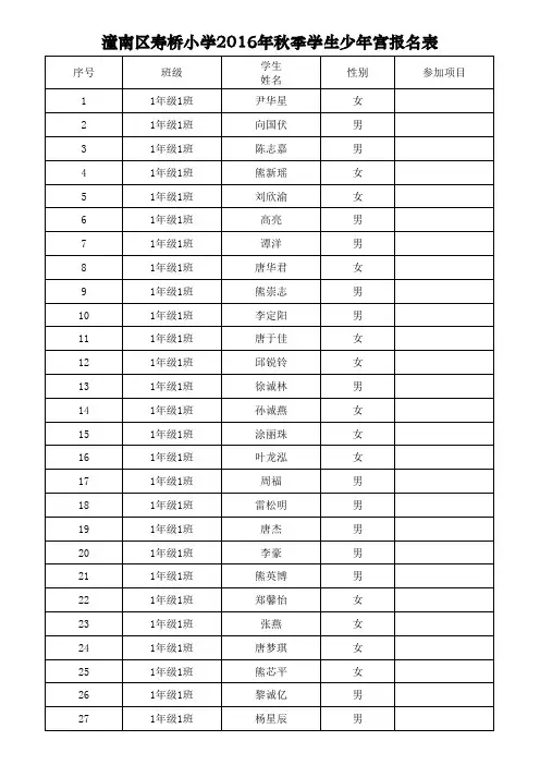 6.1乡村少年宫报名表(1-6年级)