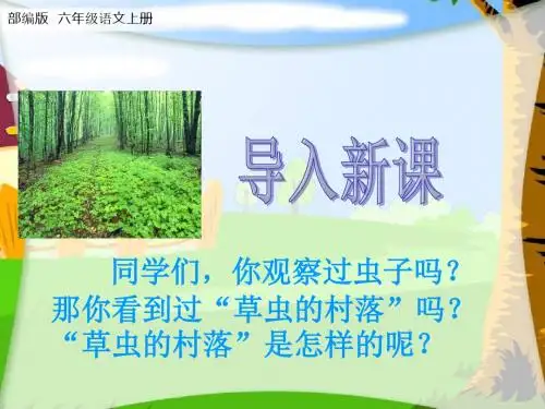 (2019部编版)六年级语文上册教学课件第2课 《草虫的村落》(11张ppt)