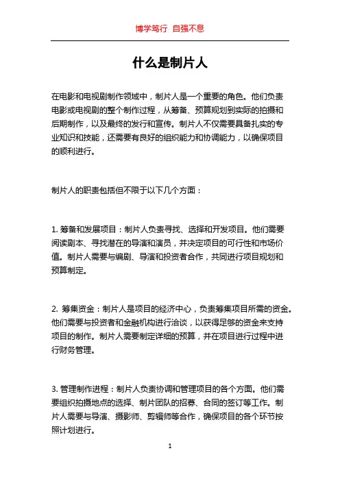 什么是制片人