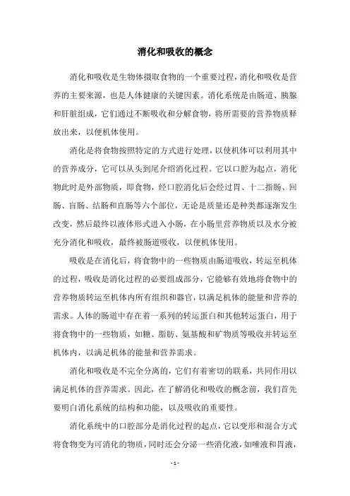 消化和吸收的概念
