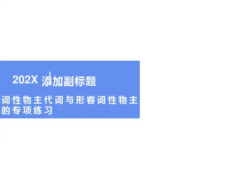 名词性物主代词与形容词性物主代词的专项练习