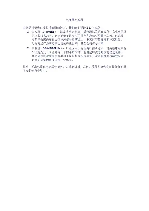 电离层对波段